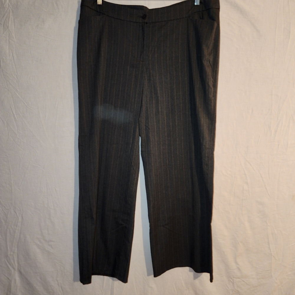 Lane Bryant Charcoal Pinstripe Trousers